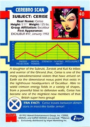 Impel X-Men Series I Base Card 40 Cerise