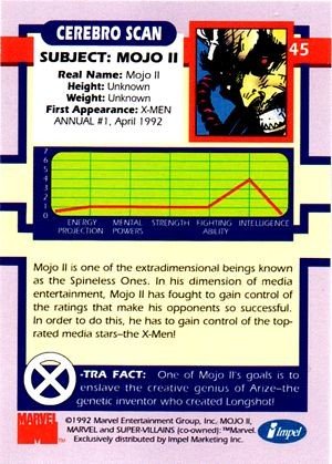 Impel X-Men Series I Base Card 45 Mojo II