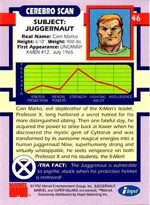 Impel X-Men Series I Base Card 46 Juggernaut