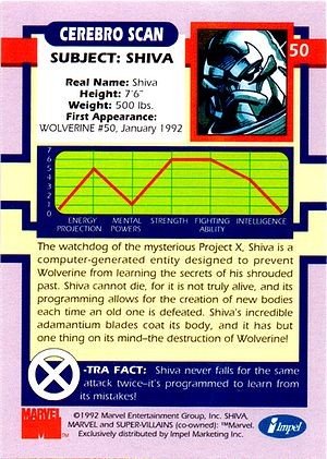 Impel X-Men Series I Base Card 50 Shiva