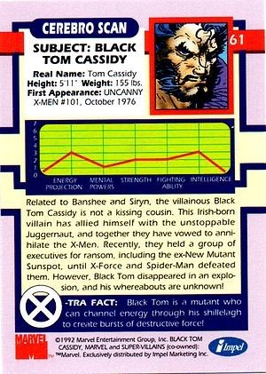 Impel X-Men Series I Base Card 61 Black Tom