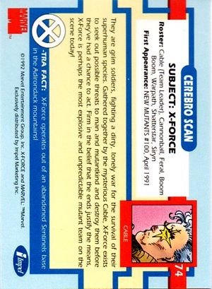 Impel X-Men Series I Base Card 74 X-Force