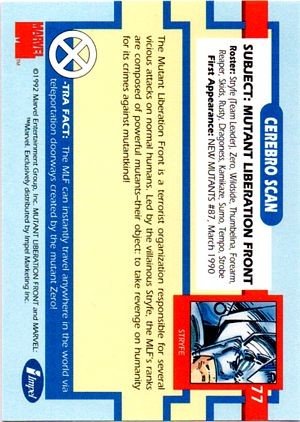 Impel X-Men Series I Base Card 77 Mutant Liberation Front