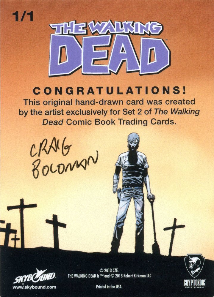 Cryptozoic The Walking Dead Comic Book Series 2 Sketch Card  Craig Boldman