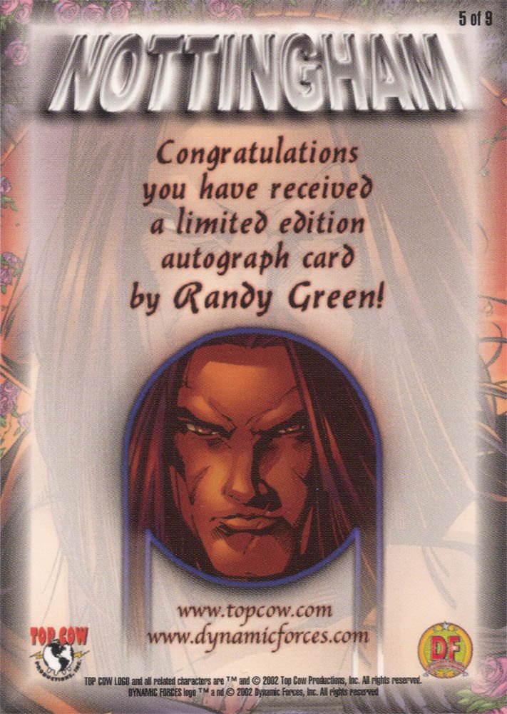 Dynamic Forces Top Cow Universe Autograph Card 5 of 9 Randy Green