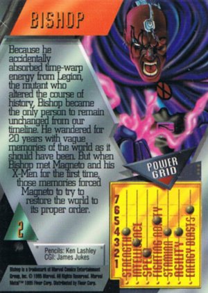 Fleer Marvel Metal Base Card 2 Bishop