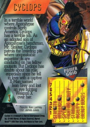 Fleer Marvel Metal Base Card 3 Cyclops