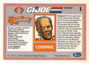 Impel G.I. Joe Series 1 Base Card 1 Cesspool