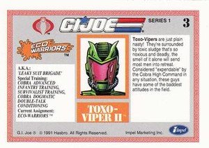 Impel G.I. Joe Series 1 Base Card 3 Toxo-Viper II
