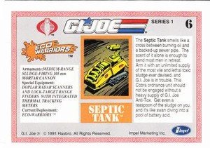Impel G.I. Joe Series 1 Base Card 6 Septic Tank