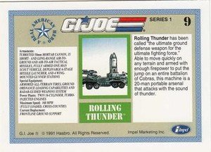 Impel G.I. Joe Series 1 Base Card 9 Rolling Thunder