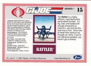 Impel G.I. Joe Series 1 Base Card 15 Rattler