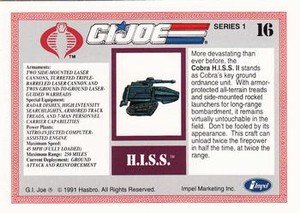 Impel G.I. Joe Series 1 Base Card 16 H.I.S.S.
