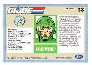 Impel G.I. Joe Series 1 Base Card 23 Tripwire