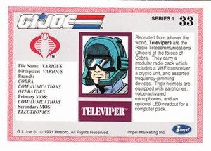 Impel G.I. Joe Series 1 Base Card 33 Televiper