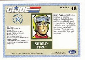 Impel G.I. Joe Series 1 Base Card 46 Short-Fuze
