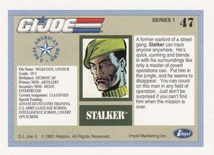 Impel G.I. Joe Series 1 Base Card 47 Stalker
