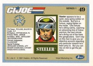 Impel G.I. Joe Series 1 Base Card 49 Steeler