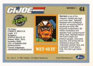 Impel G.I. Joe Series 1 Base Card 61 Wet-Suit
