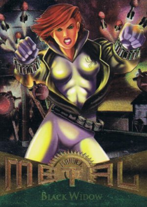 Fleer Marvel Metal Base Card 10 Black Widow