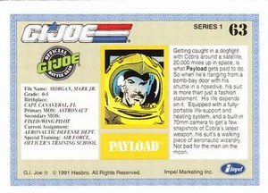 Impel G.I. Joe Series 1 Base Card 63 Payload