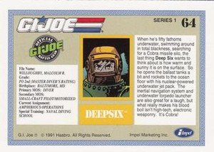 Impel G.I. Joe Series 1 Base Card 64 Deep Six