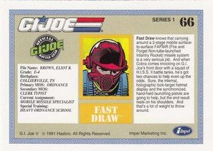 Impel G.I. Joe Series 1 Base Card 66 Fast Draw