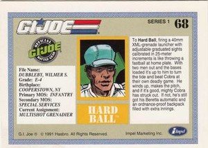 Impel G.I. Joe Series 1 Base Card 68 Hard Ball