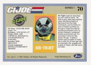 Impel G.I. Joe Series 1 Base Card 70 Air-Tight