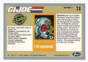 Impel G.I. Joe Series 1 Base Card 71 Charbroil