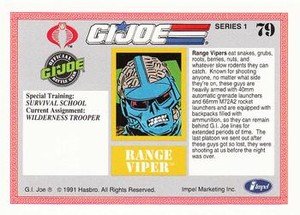 Impel G.I. Joe Series 1 Base Card 79 Range Viper