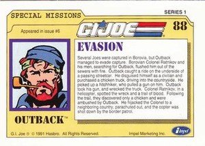 Impel G.I. Joe Series 1 Base Card 88 Evasion