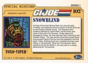 Impel G.I. Joe Series 1 Base Card 102 Snowblind