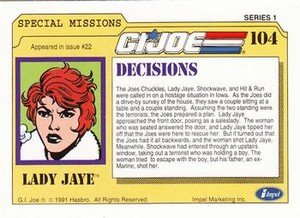 Impel G.I. Joe Series 1 Base Card 104 Decisions