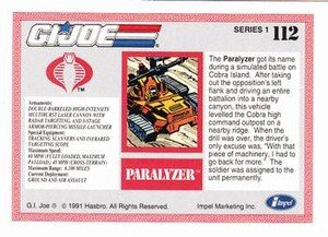 Impel G.I. Joe Series 1 Base Card 112 Paralyzer