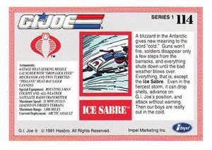 Impel G.I. Joe Series 1 Base Card 114 Ice Sabre
