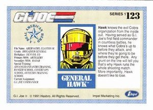 Impel G.I. Joe Series 1 Base Card 123 General Hawk