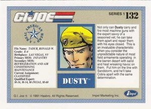 Impel G.I. Joe Series 1 Base Card 132 Dusty