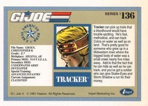 Impel G.I. Joe Series 1 Base Card 136 Tracker