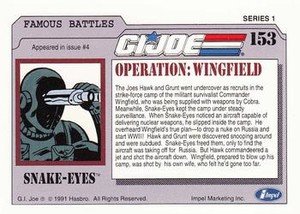 Impel G.I. Joe Series 1 Base Card 153 Operation: Wingfield
