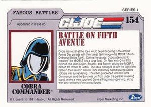 Impel G.I. Joe Series 1 Base Card 154 Battle on Fifth Avenue