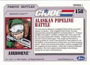 Impel G.I. Joe Series 1 Base Card 158 Alaskan Pipeline Battle