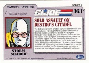 Impel G.I. Joe Series 1 Base Card 163 Solo Assault on Destro's Citadel