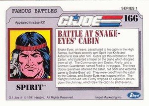 Impel G.I. Joe Series 1 Base Card 166 Battle at Snake-Eyes' Cabin
