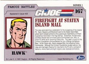 Impel G.I. Joe Series 1 Base Card 167 Firefight at Staten Island Mall