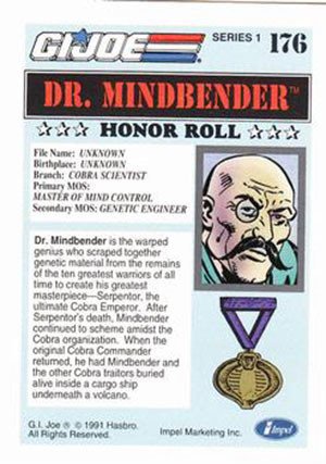 Impel G.I. Joe Series 1 Base Card 176 Dr. Mindbender