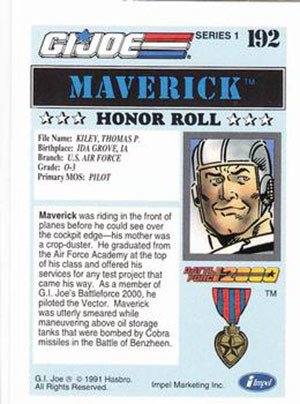 Impel G.I. Joe Series 1 Base Card 192 Maverick