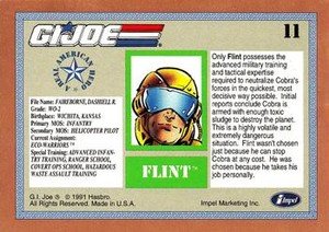 Impel G.I. Joe Gold Border Hall of Fame Base Card 11 Flint