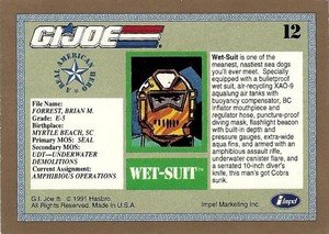 Impel G.I. Joe: Gold Border Hall of Fame Base Card 12 Wet-Suit
