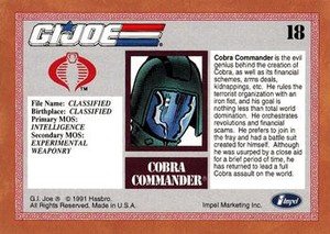 Impel G.I. Joe Gold Border Hall of Fame Base Card 18 Cobra Commander